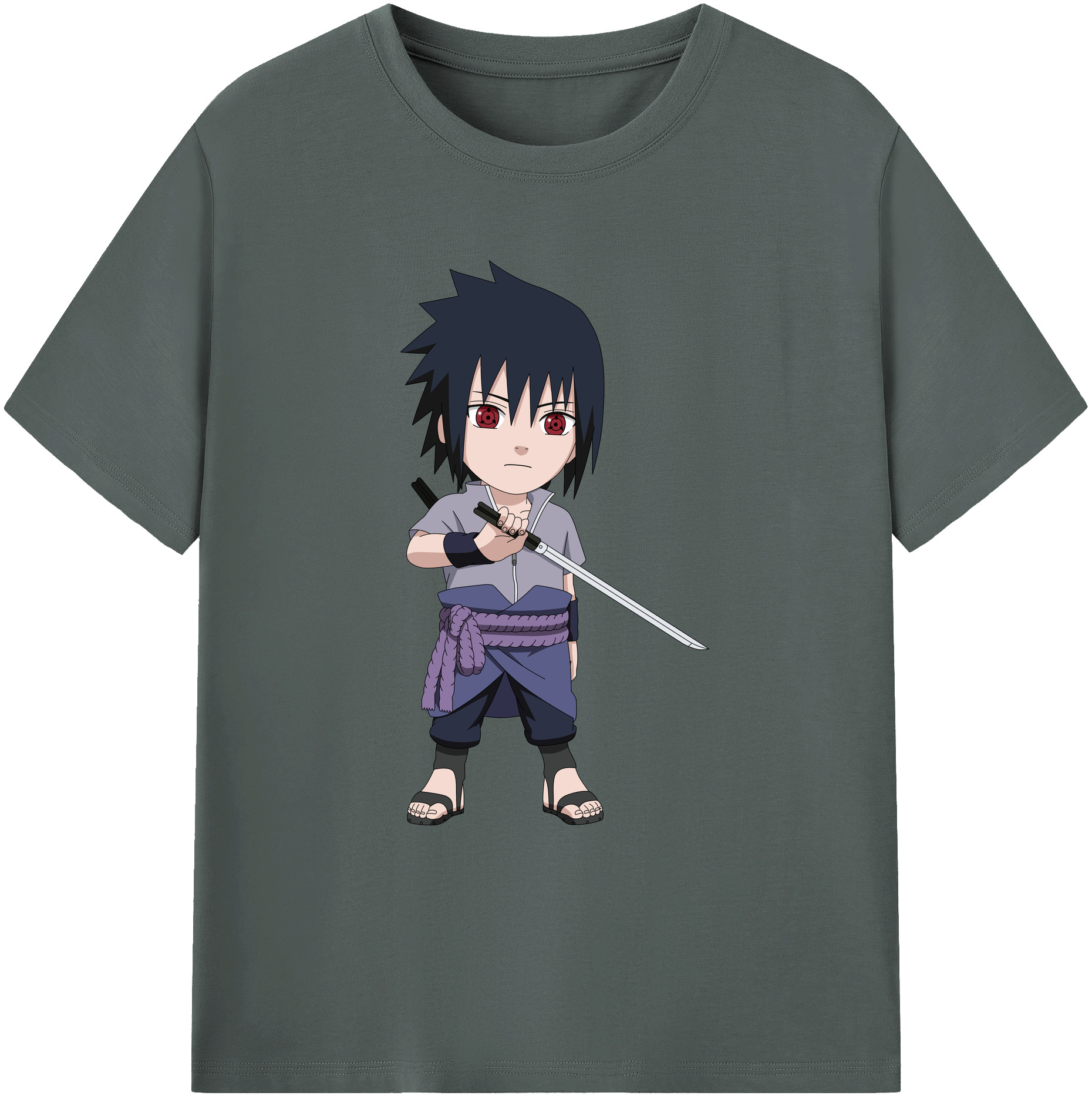 （画像用） NARUTO -ナルト- うちは サスケ Uchiha Sasuke 綿100％ メンズ半袖Tシャツ｜肌触りやわらか＆通気性